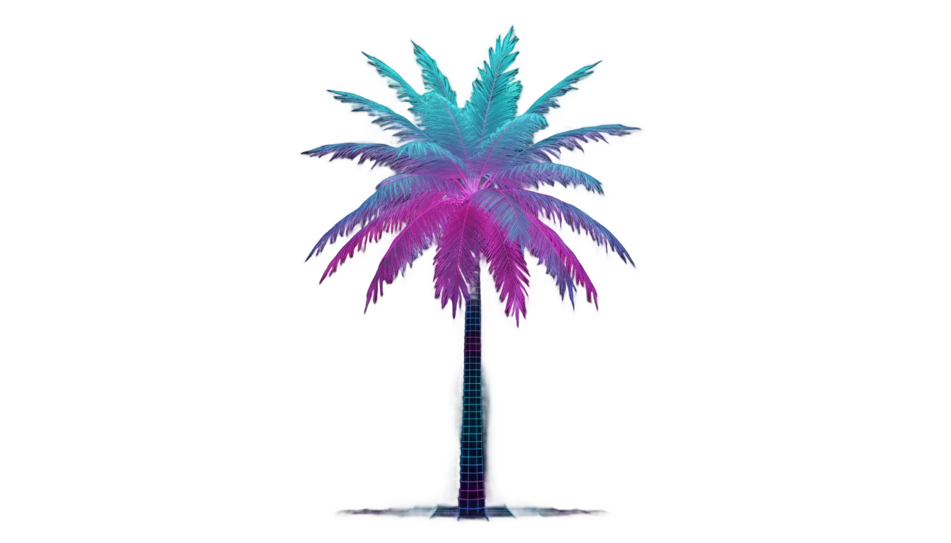 retrowave palm tree png PNG transparent background