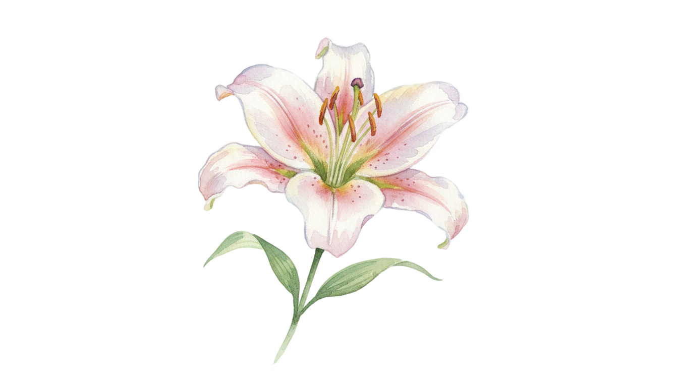 watercolor lily png PNG transparent background