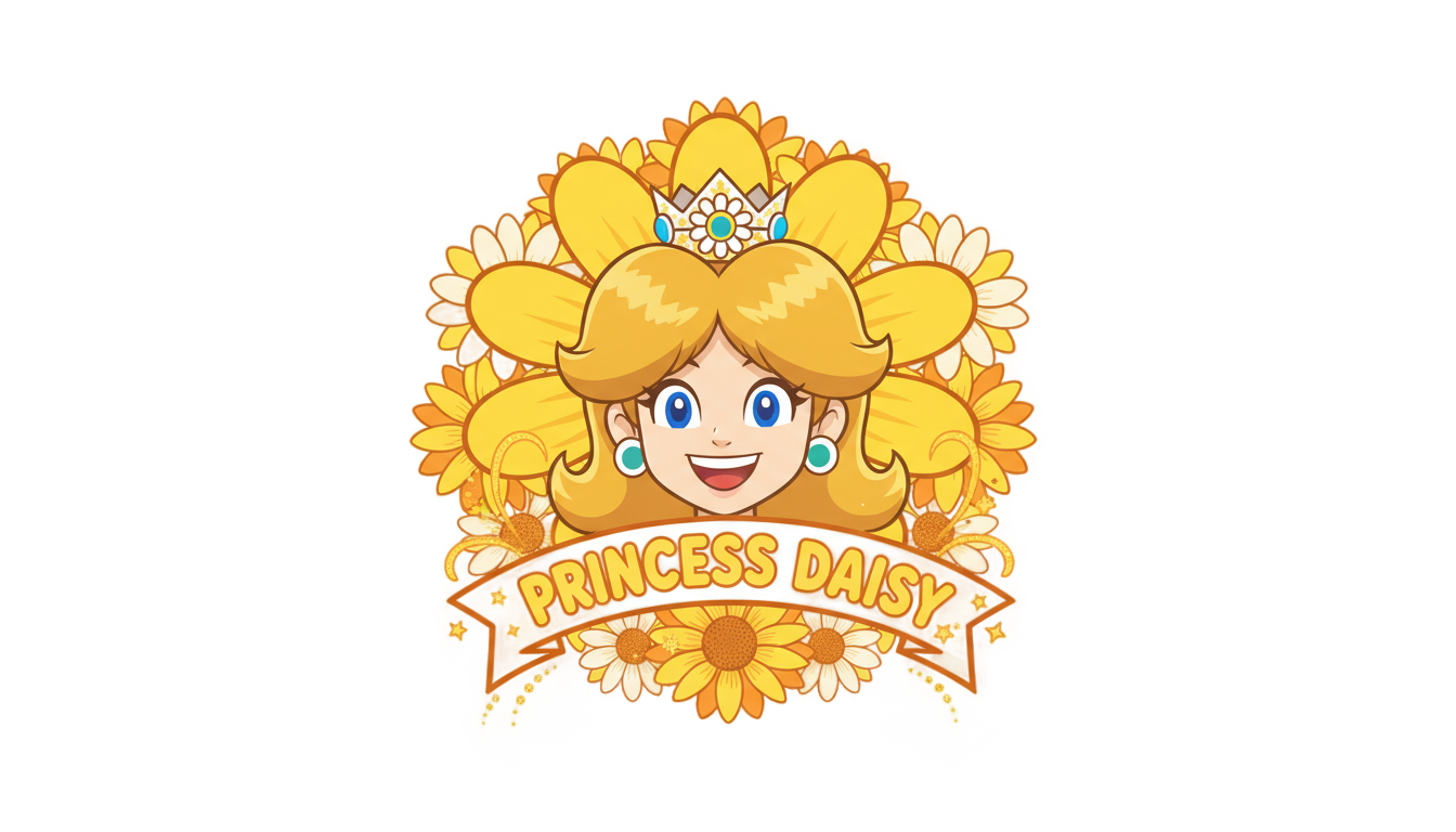 princess daisy logo png PNG transparent background