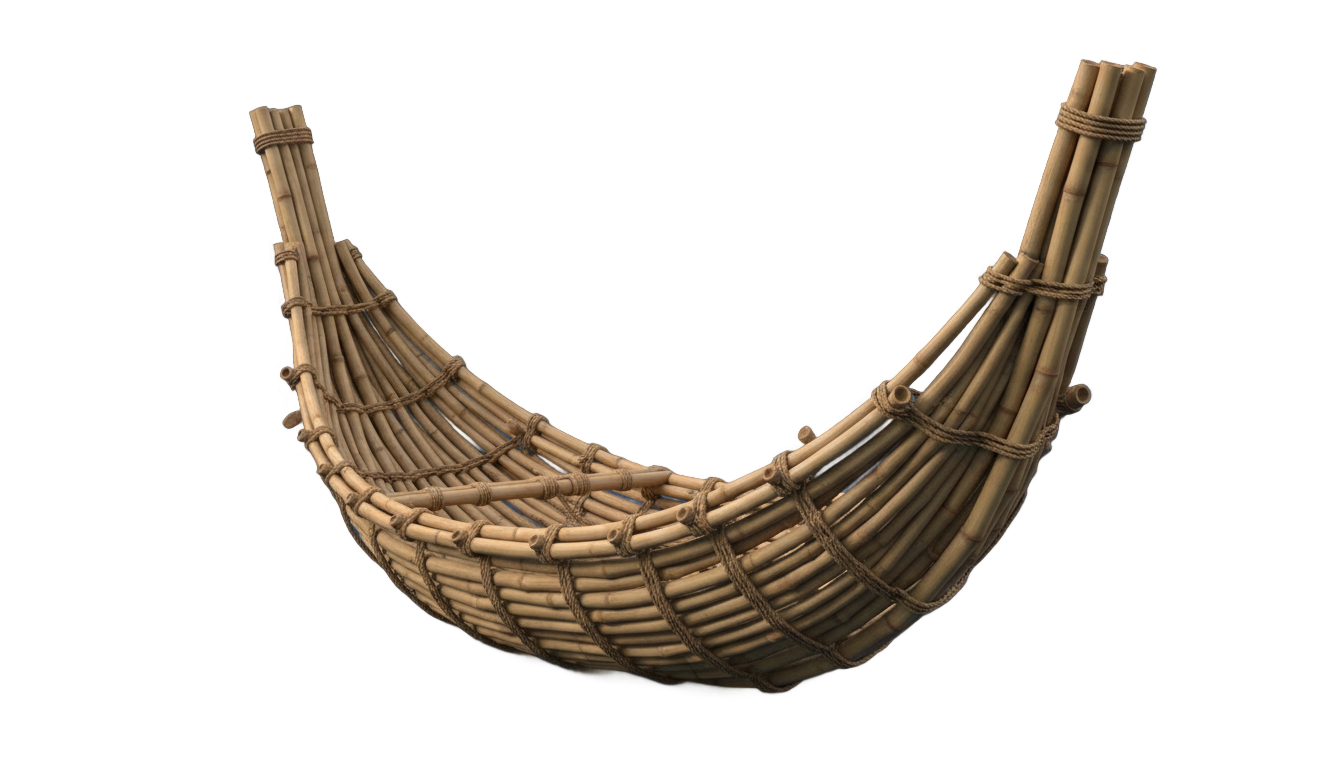 bamboo boat png PNG transparent background