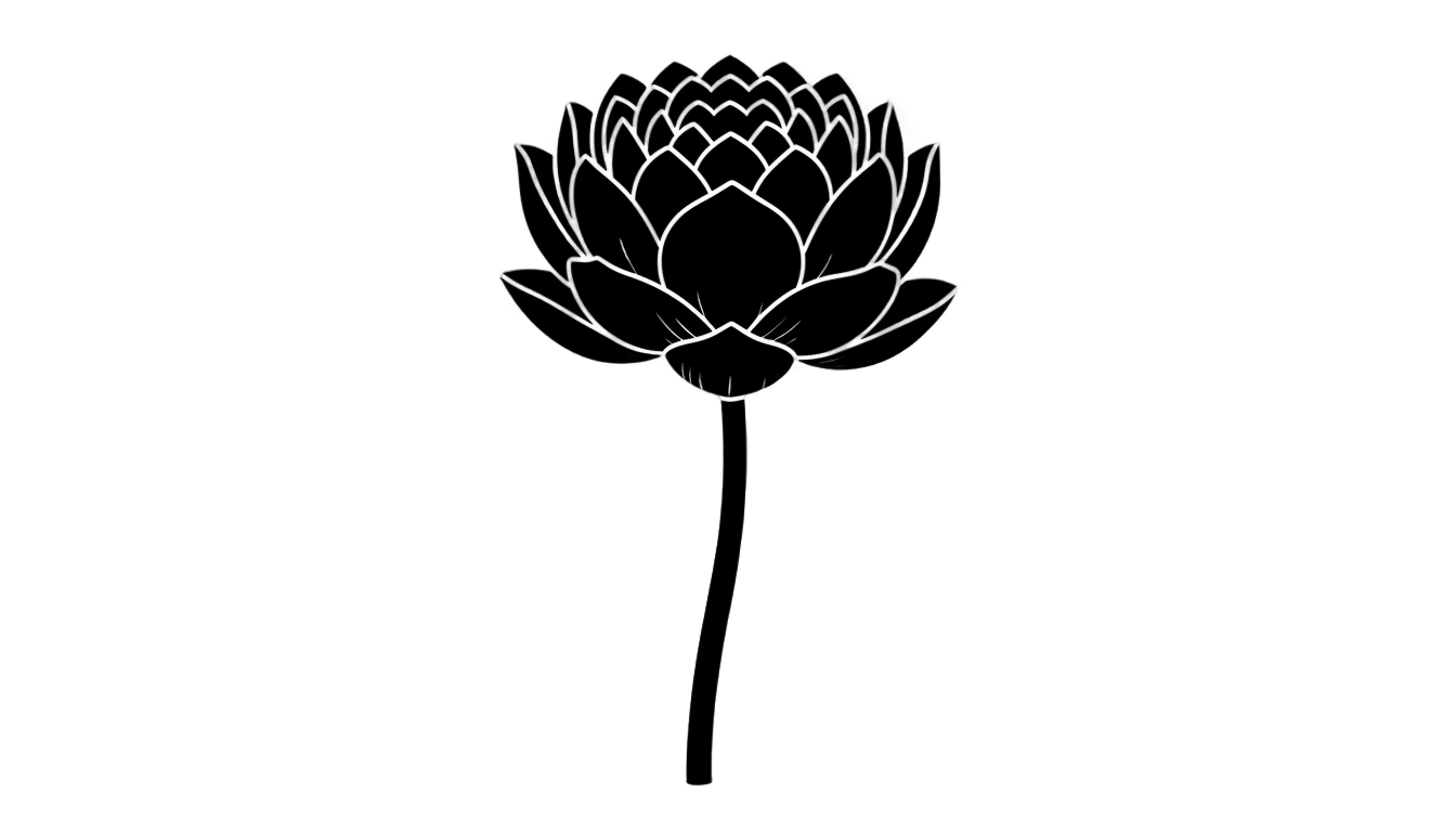silhouette lotus png PNG transparent background