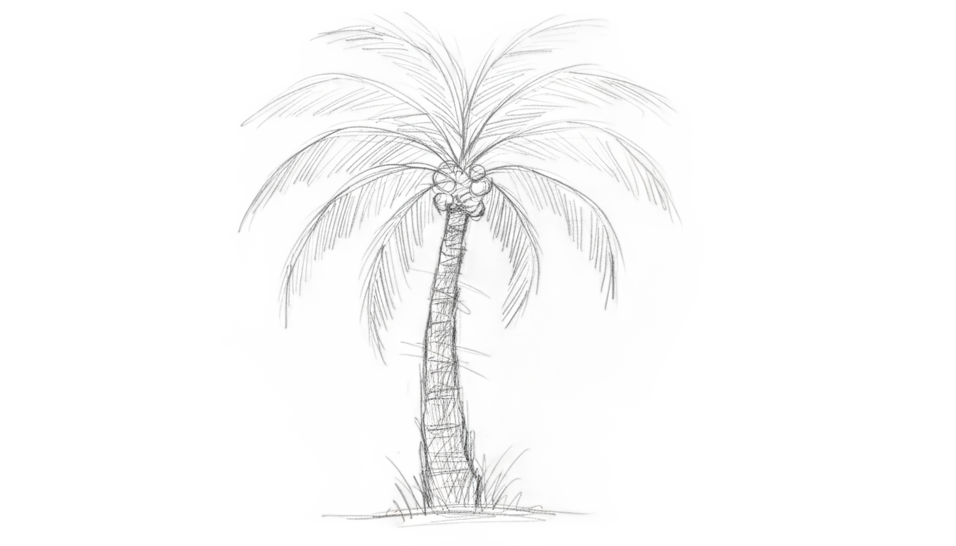 palm tree sketch png PNG transparent background