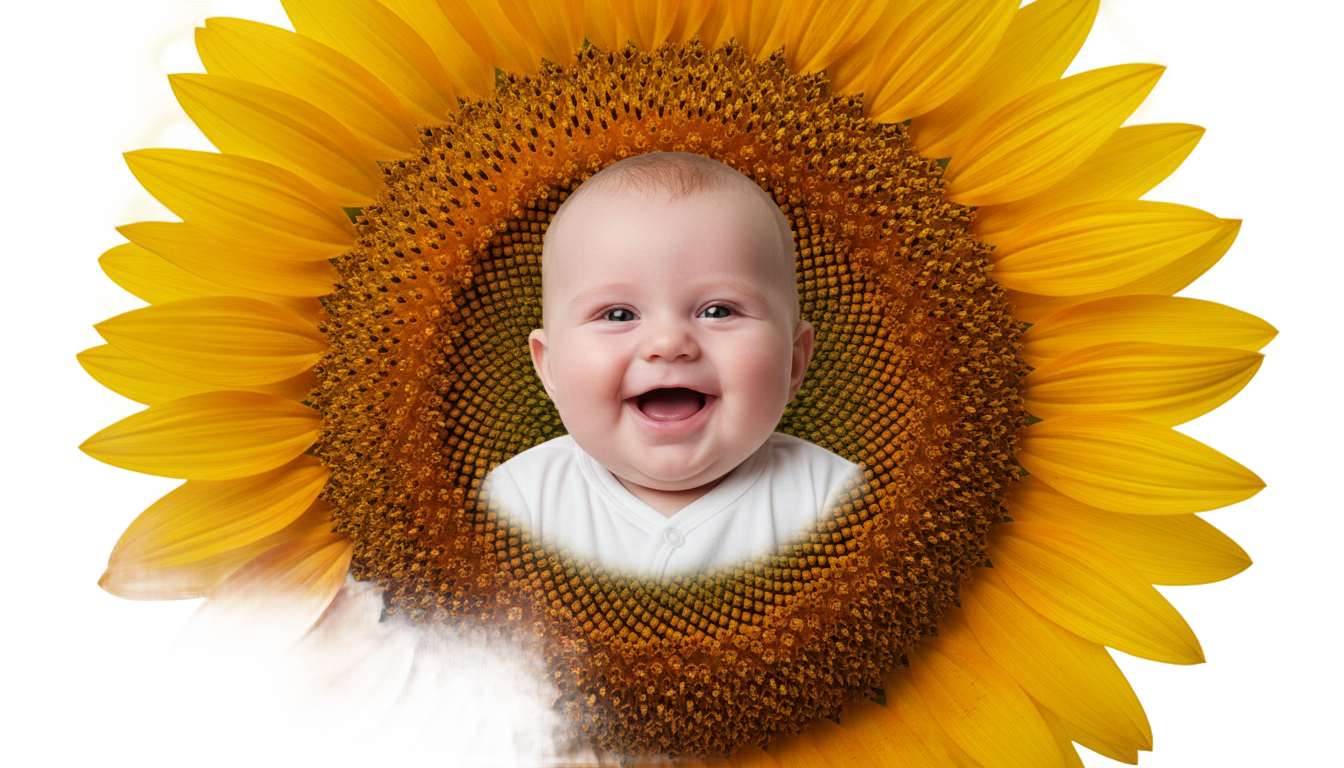 sunflower baby png PNG transparent background