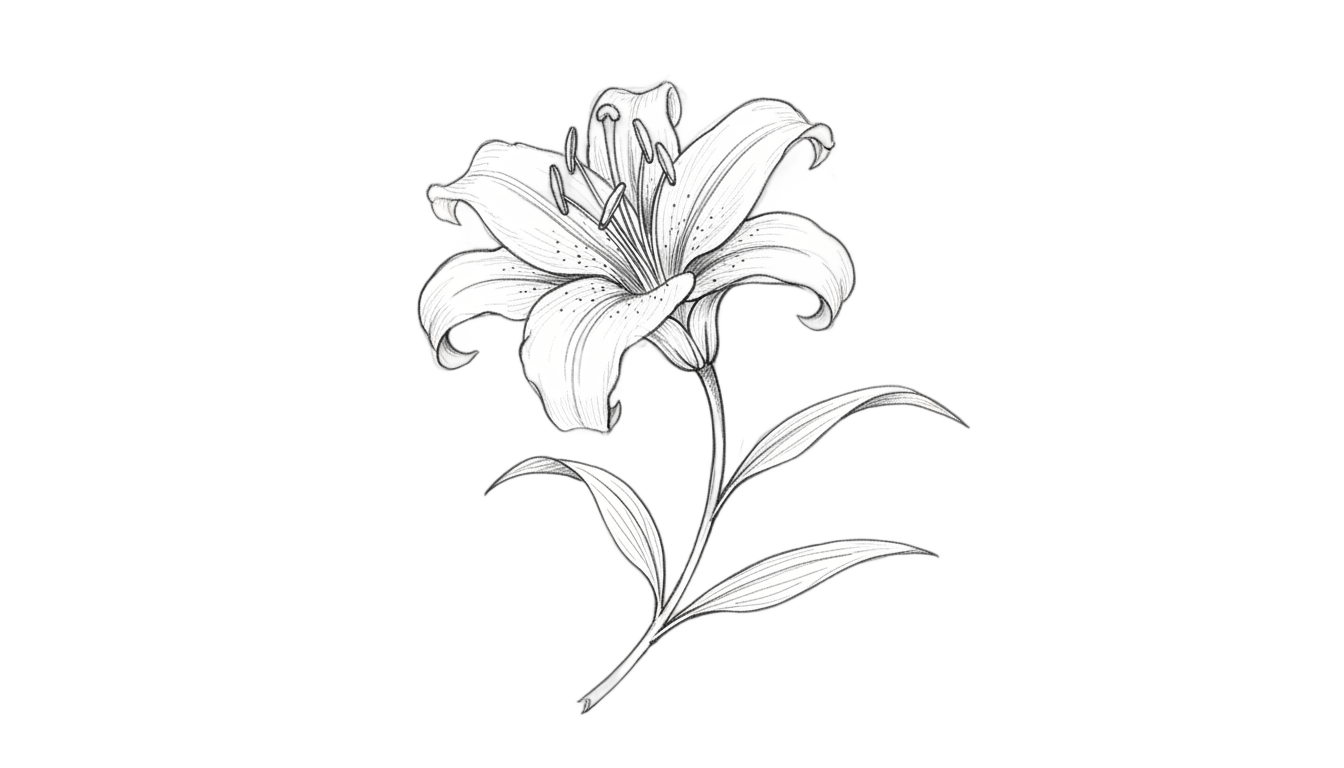 lily drawing png PNG transparent background
