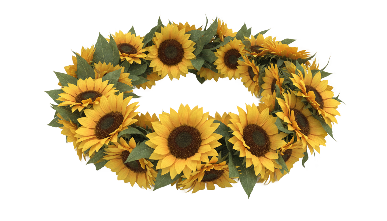 sunflower flower crown png PNG transparent background
