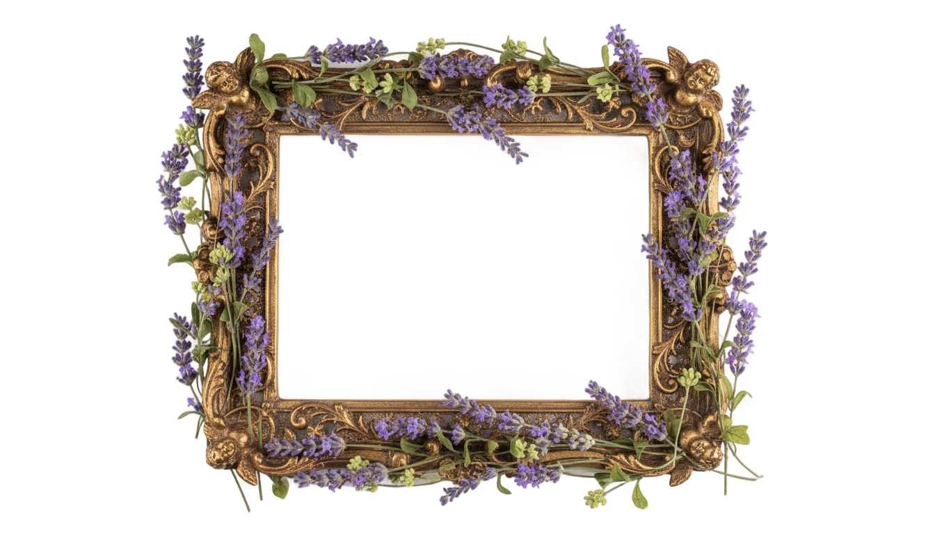 lavender frame png PNG transparent background