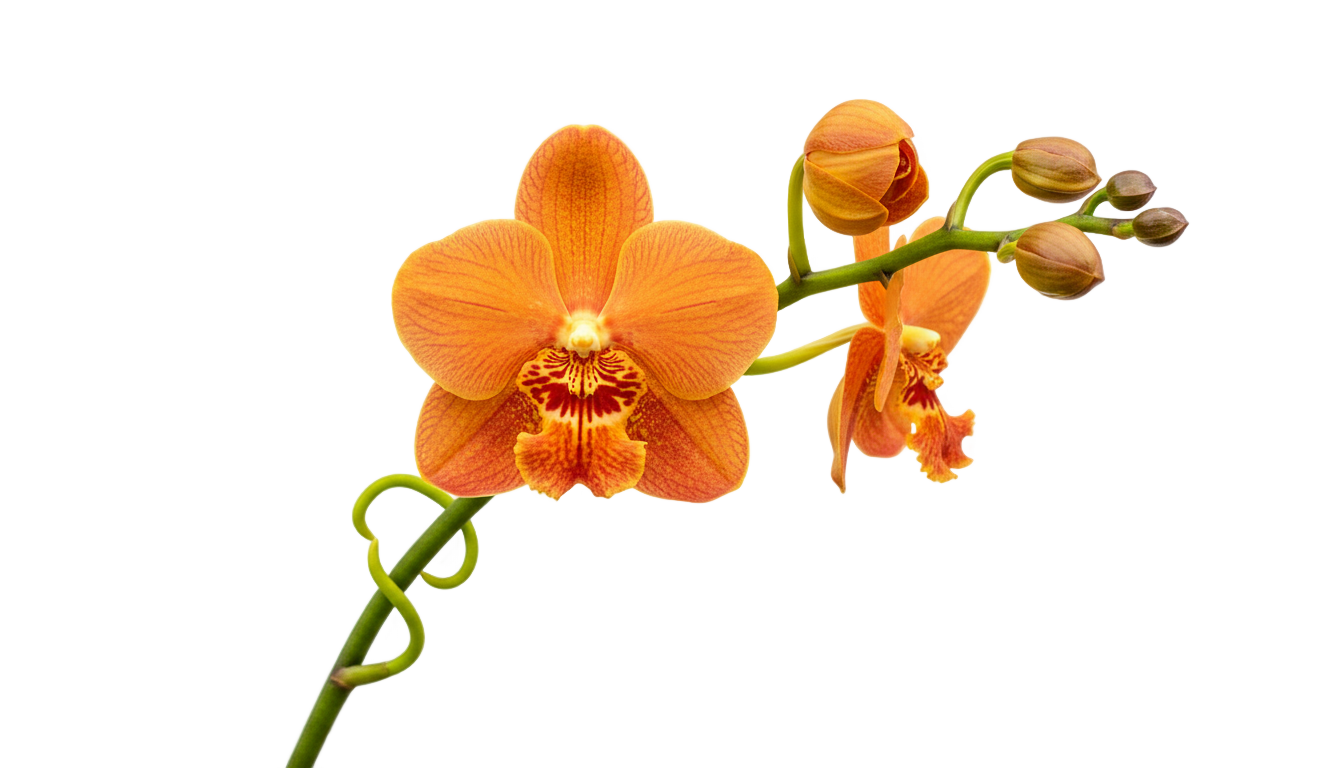 orange orchid png PNG transparent background