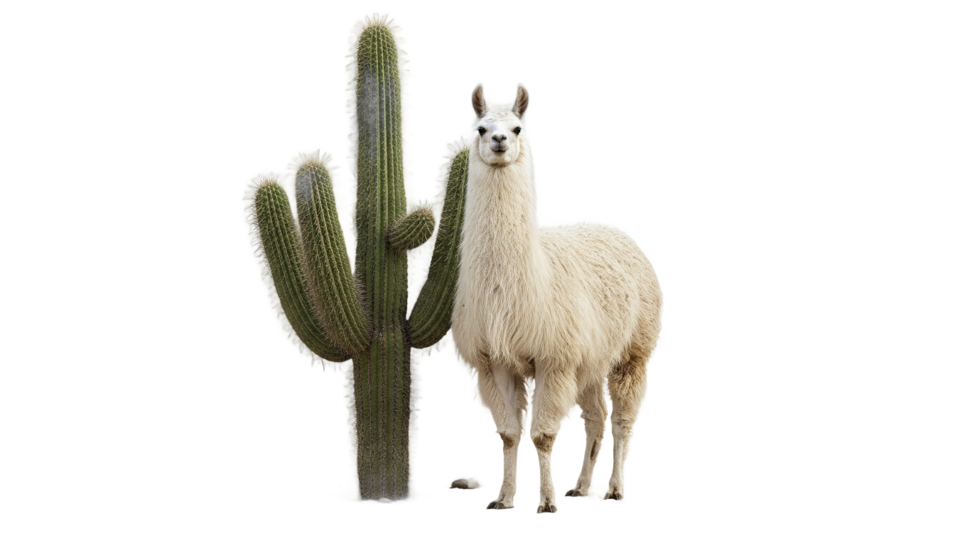 llamas y cactus png PNG transparent background