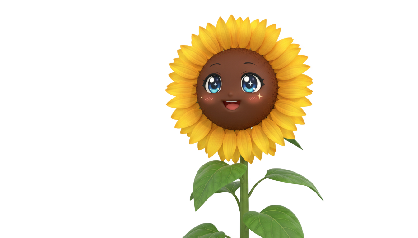 anime sunflower png PNG transparent background