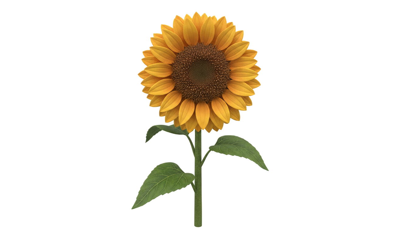 3d sunflower png PNG transparent background