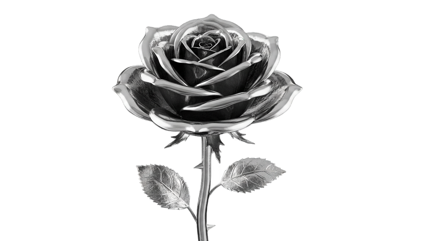 silver rose png PNG transparent background
