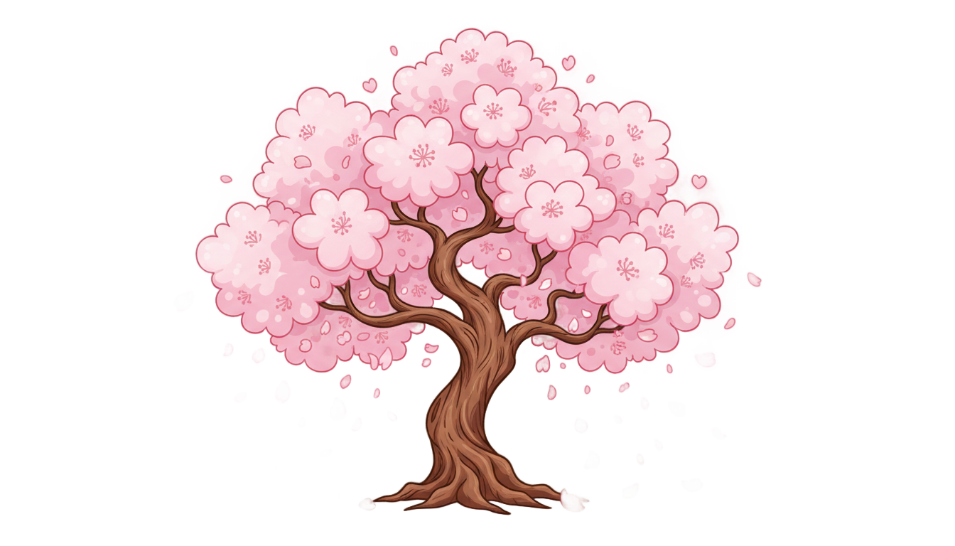 cherry blossom tree cartoon png PNG transparent background