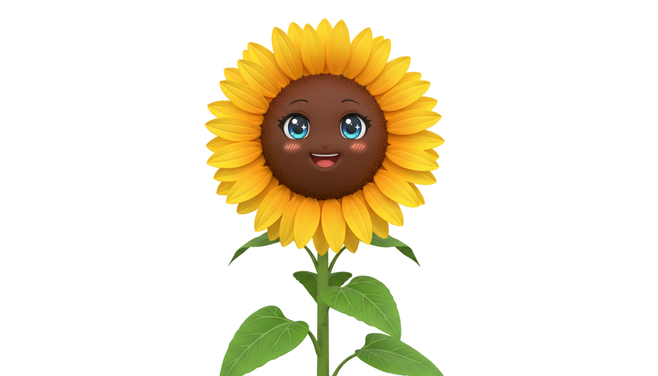 anime sunflower png PNG transparent background