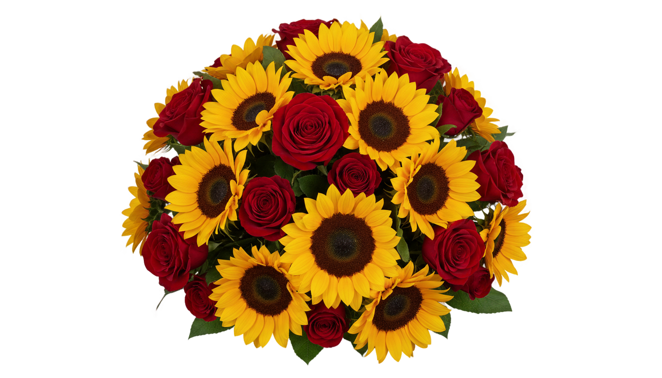 sunflower and roses png PNG transparent background