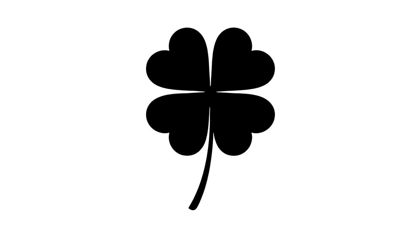 four leaf clover png black and white PNG transparent background