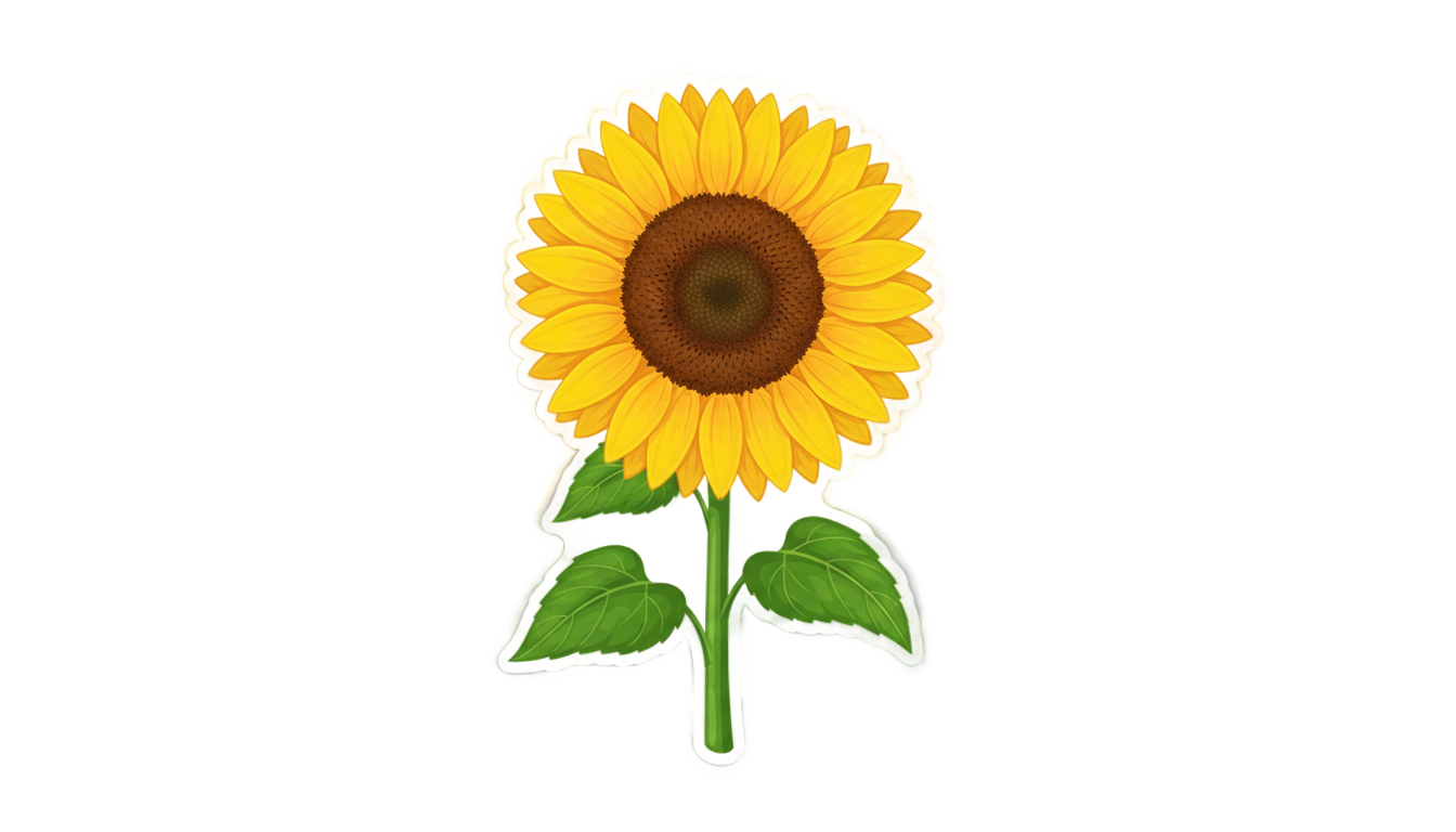 sunflower stickers png PNG transparent background