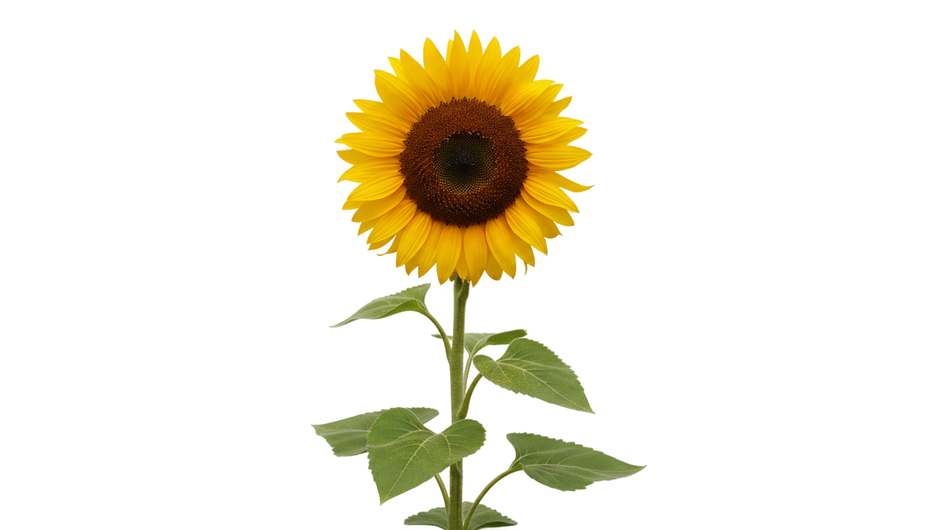 sunflower with stem png PNG transparent background