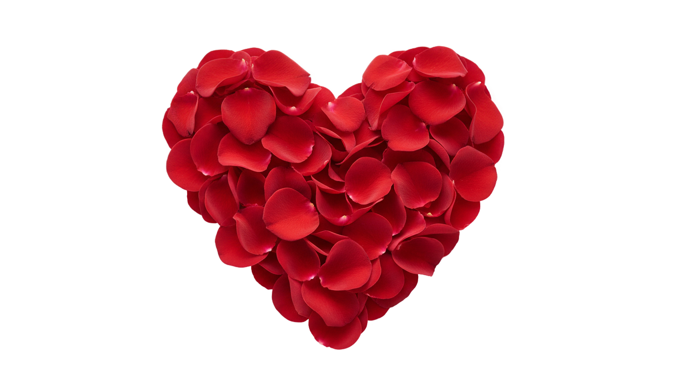 rose petal heart png PNG transparent background