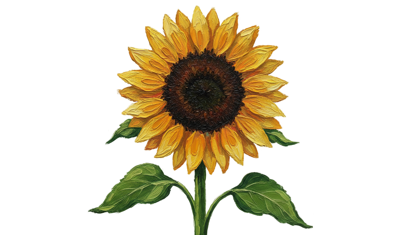 painted sunflower png PNG transparent background