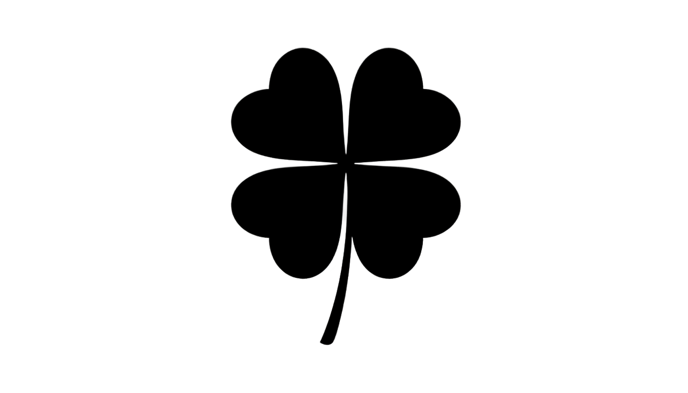 four leaf clover png black and white PNG transparent background