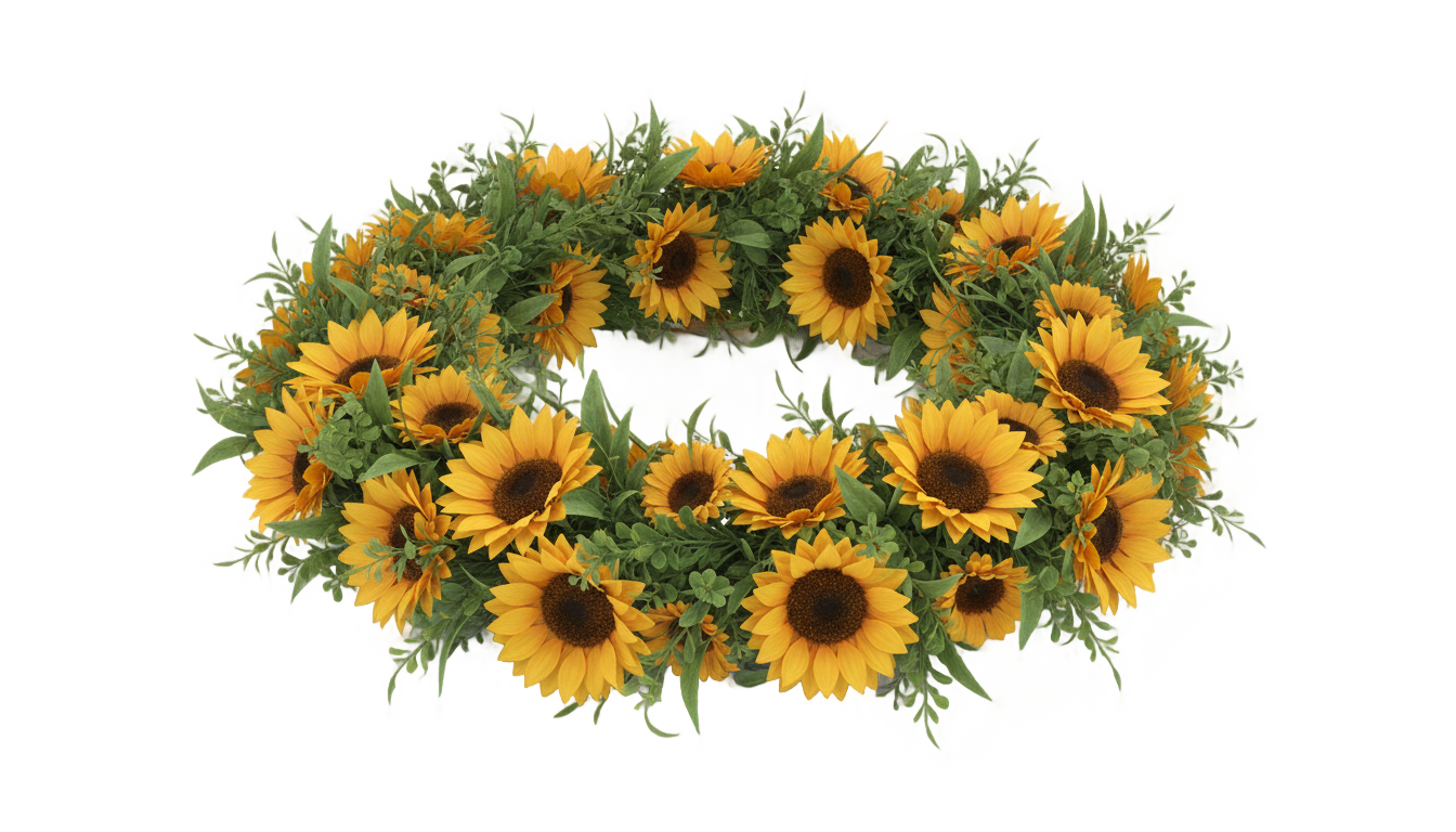 sunflower flower crown png PNG transparent background