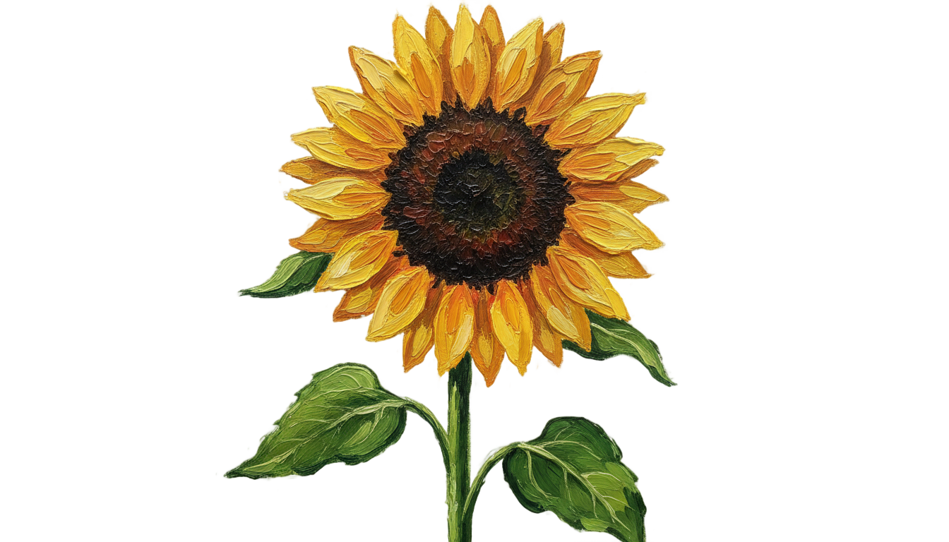 painted sunflower png PNG transparent background
