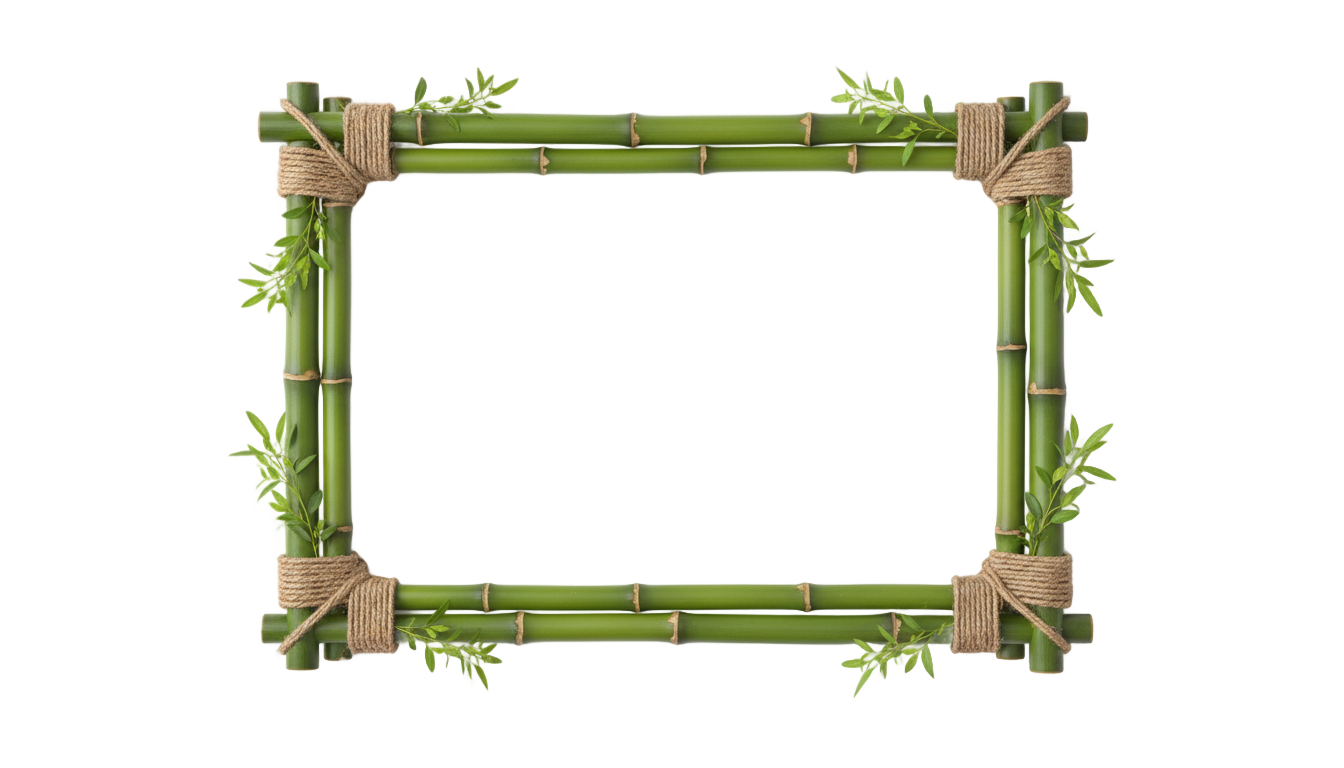 bamboo border design png PNG transparent background