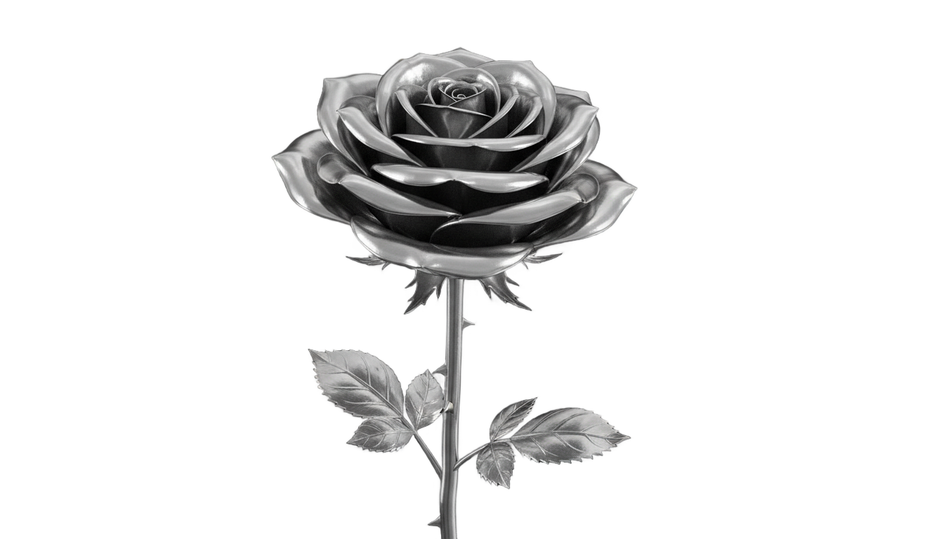 silver rose png PNG transparent background