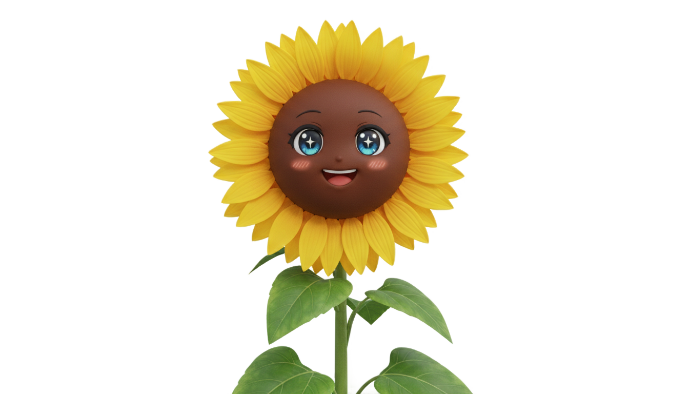 anime sunflower png PNG transparent background