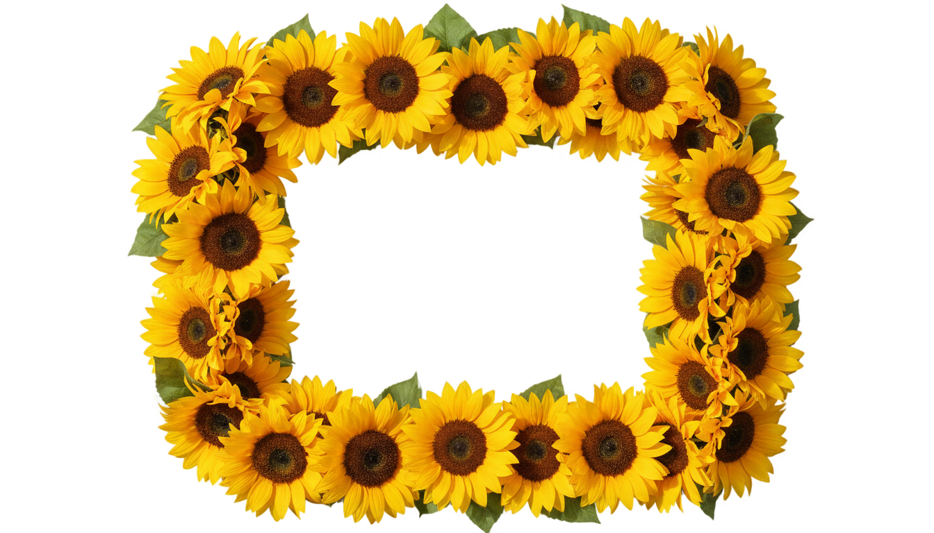sunflower border png PNG transparent background