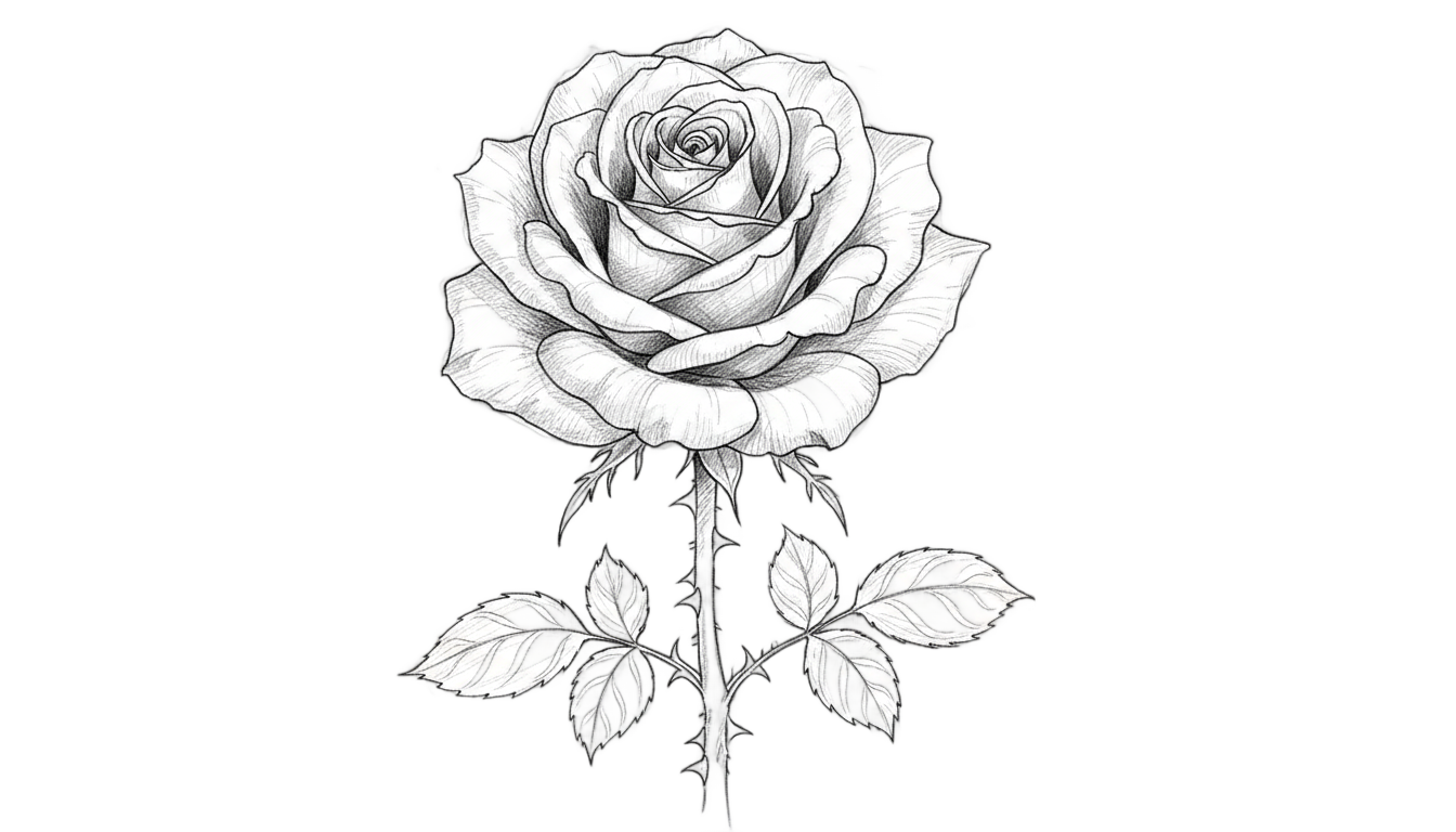 rose drawing png PNG transparent background
