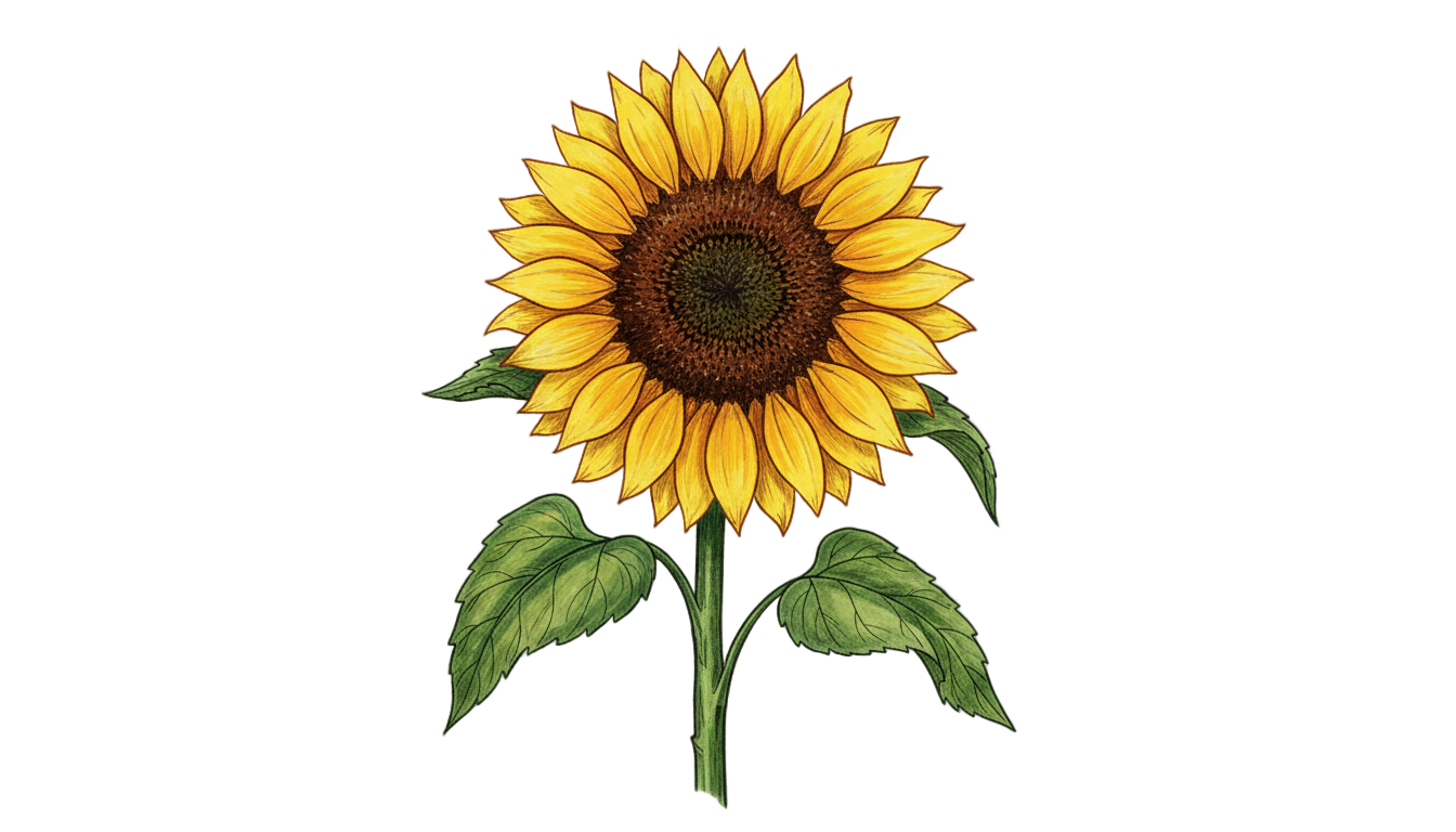 sunflower illustration png PNG transparent background