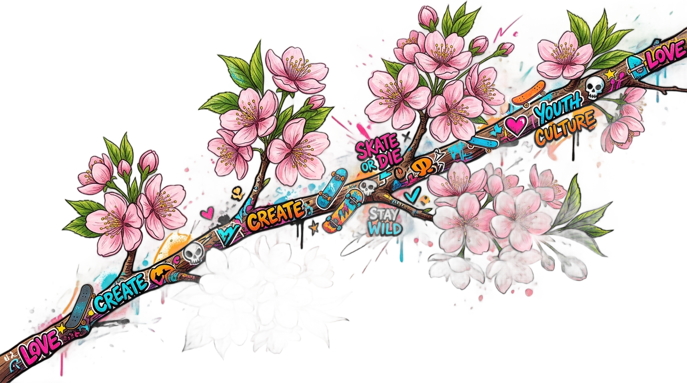 cherry blossom png sk8 PNG transparent background
