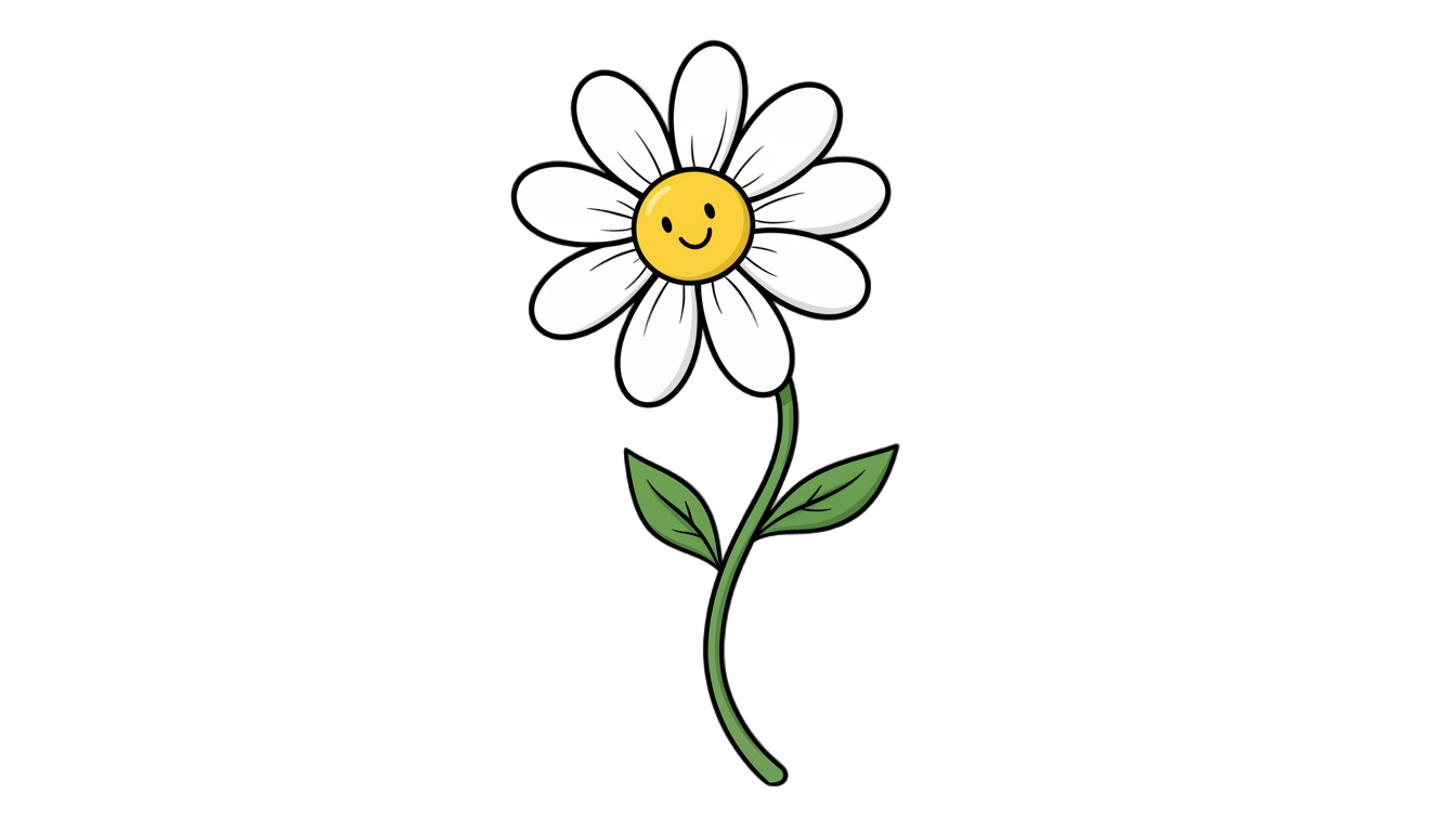 cute daisy drawing png PNG transparent background