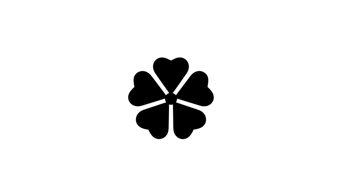 5 leaf black clover logo png PNG transparent background