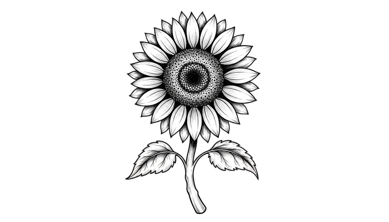sunflower tattoo png PNG transparent background