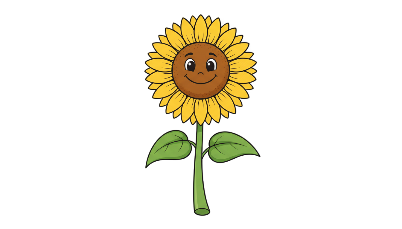 sunflower cartoon png PNG transparent background
