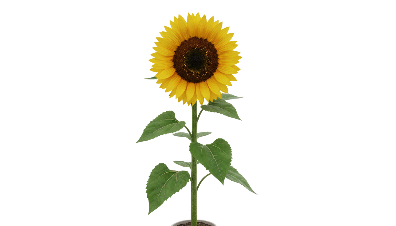 sunflower with stem png PNG transparent background