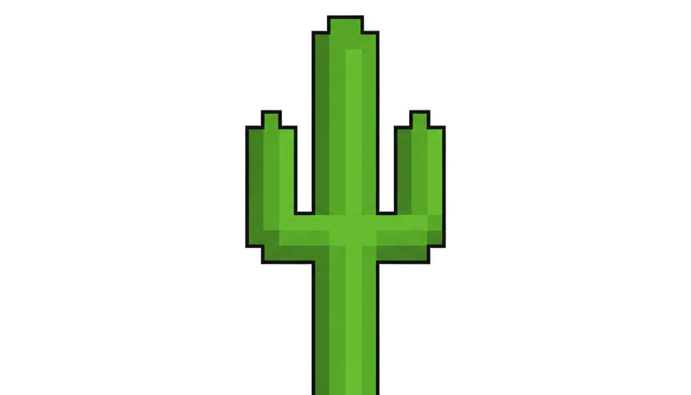 cactus pixel art png PNG transparent background