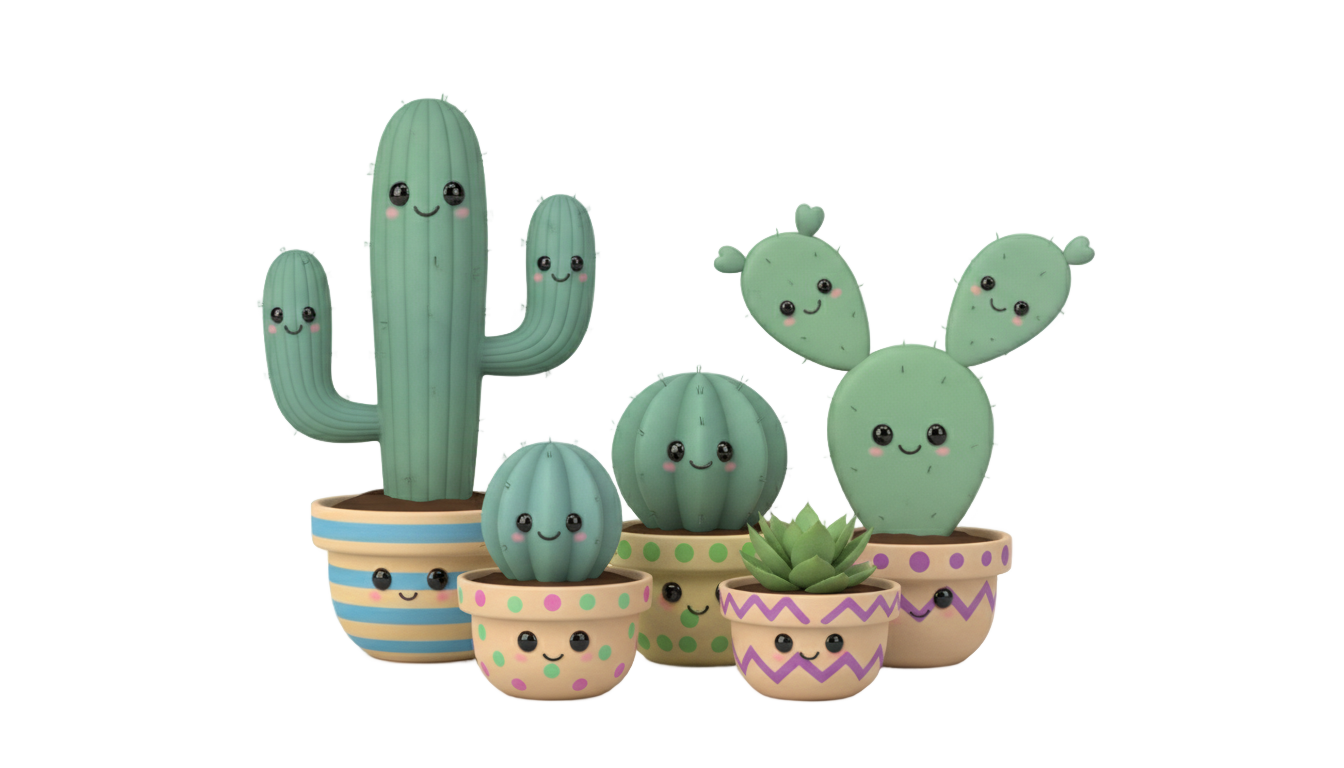 cactus stickers png PNG transparent background