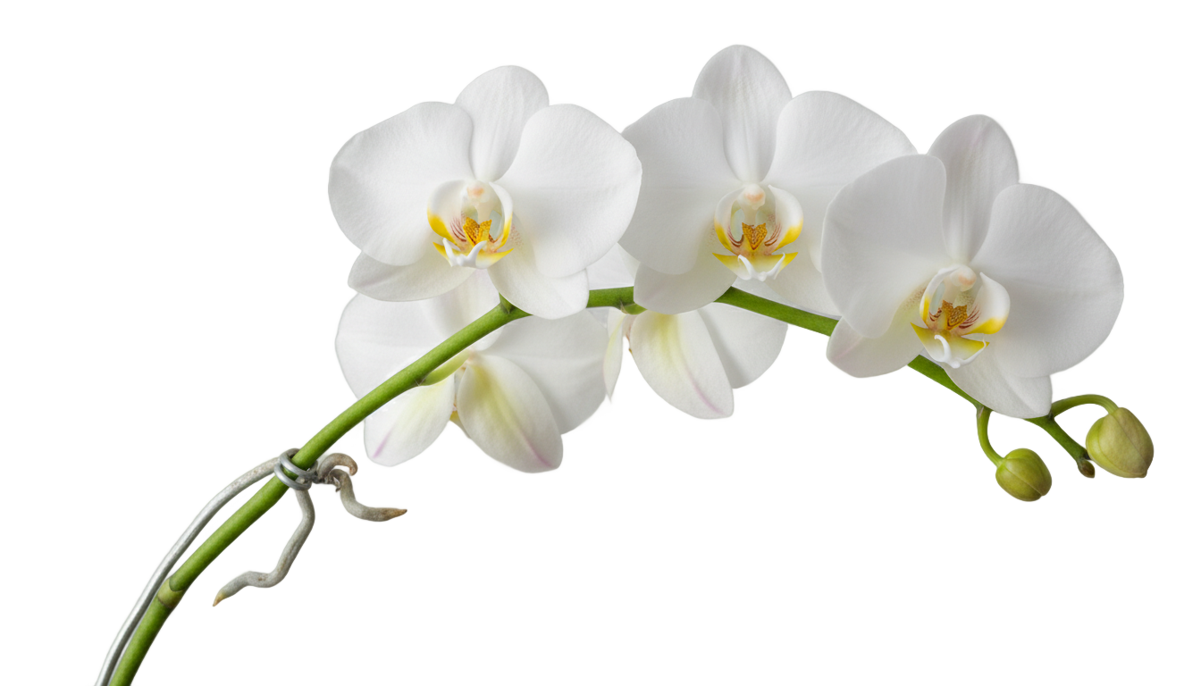 white phalaenopsis orchid png PNG transparent background