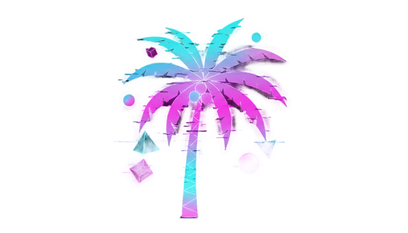 vaporwave palm tree png PNG transparent background