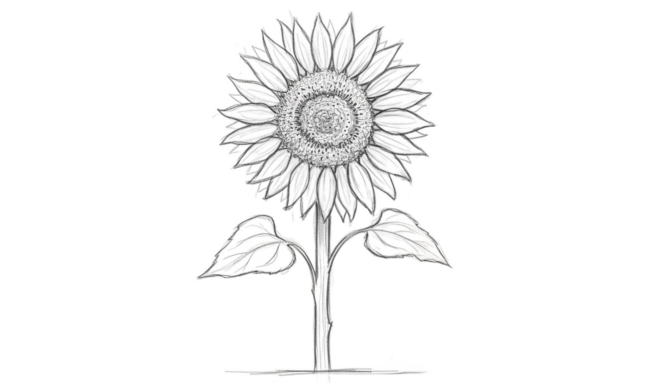 sunflower sketch png PNG transparent background