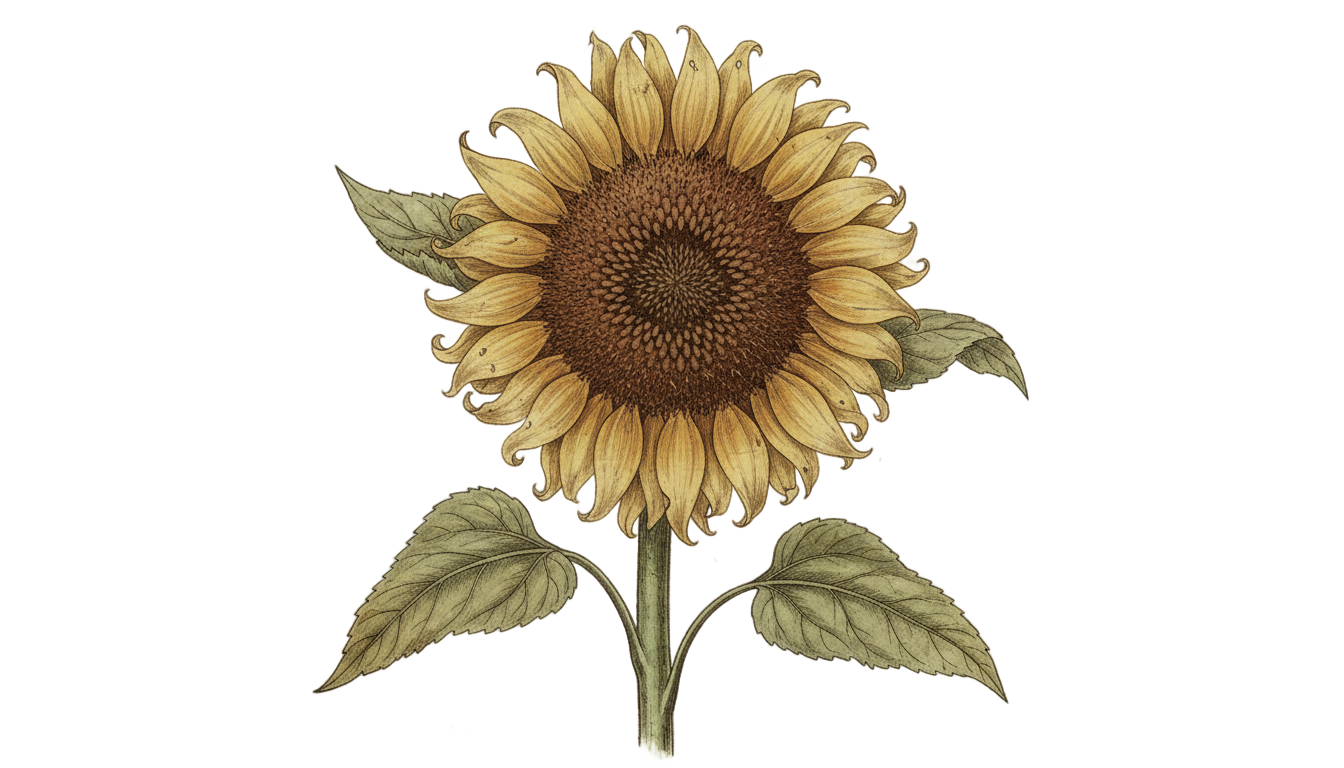 vintage sunflower png PNG transparent background