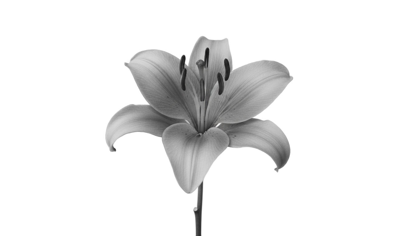 lily png black and white PNG transparent background