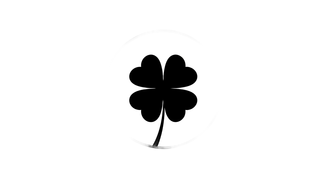 four leaf clover png black and white PNG transparent background