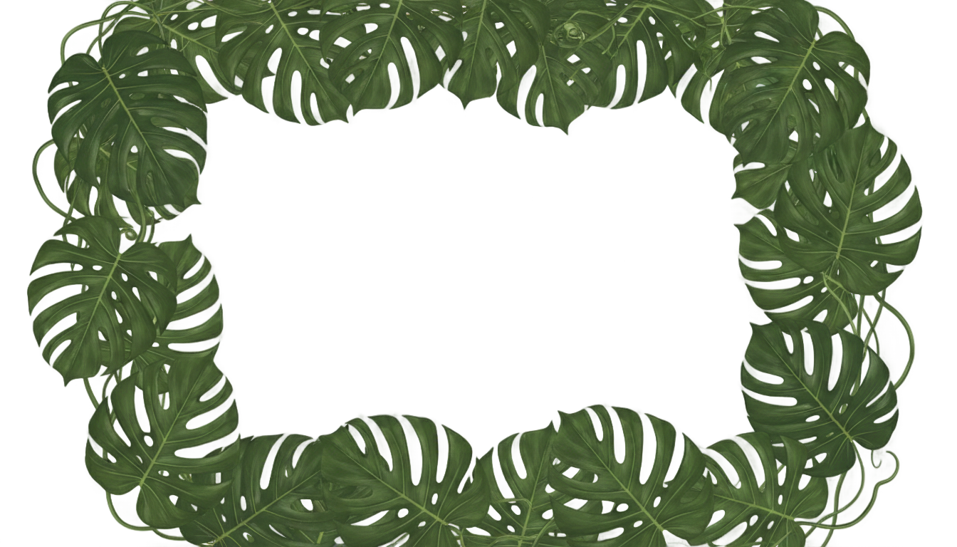 monstera border png PNG transparent background