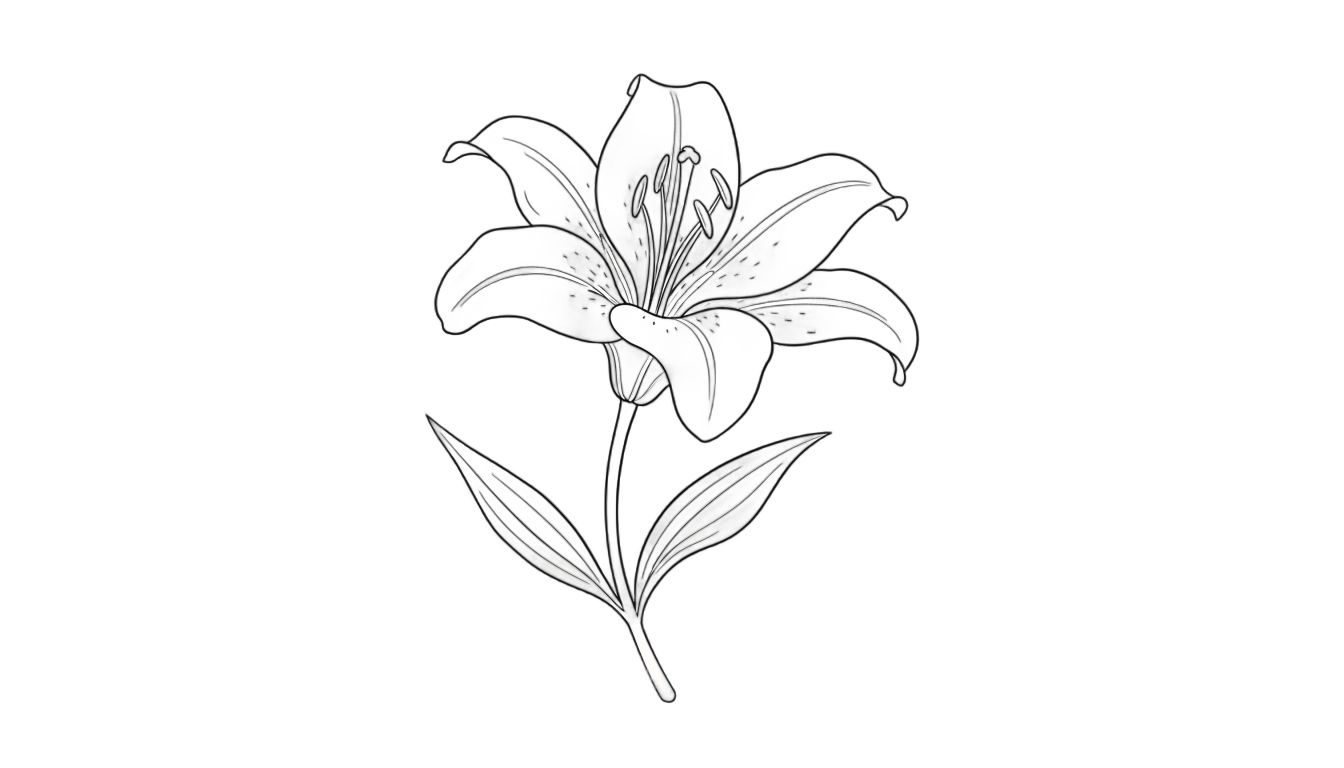 lily outline png PNG transparent background