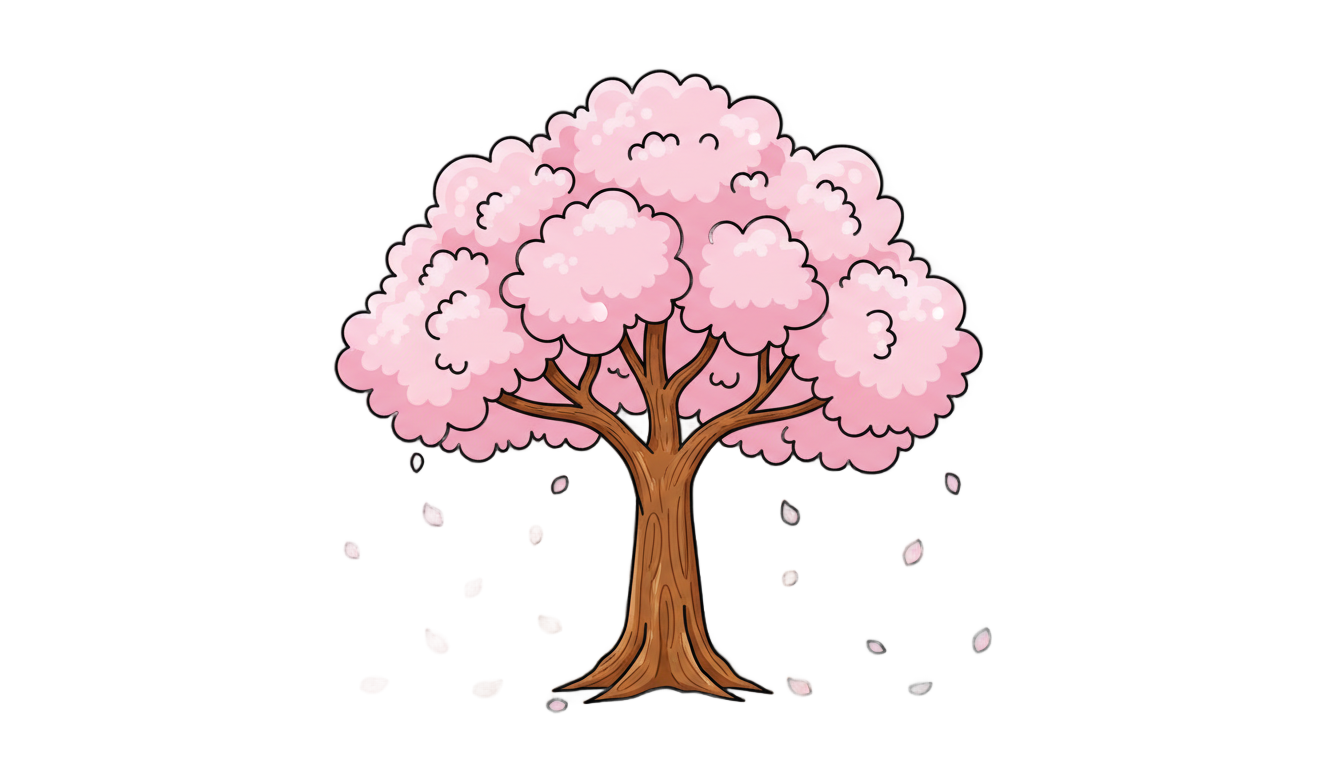 cherry blossom tree cartoon png PNG transparent background