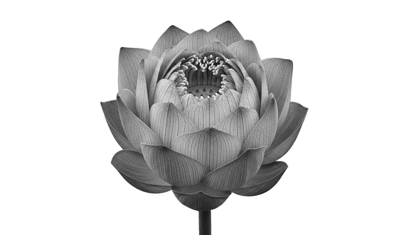 lotus png black and white PNG transparent background